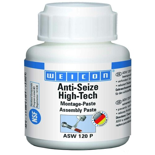 WEICON Anti-Seize High-Tech Монтажная паста (120 г) антикоррозионное средство, не содержащее метала (менее 0,1%). Банка+кисть.
