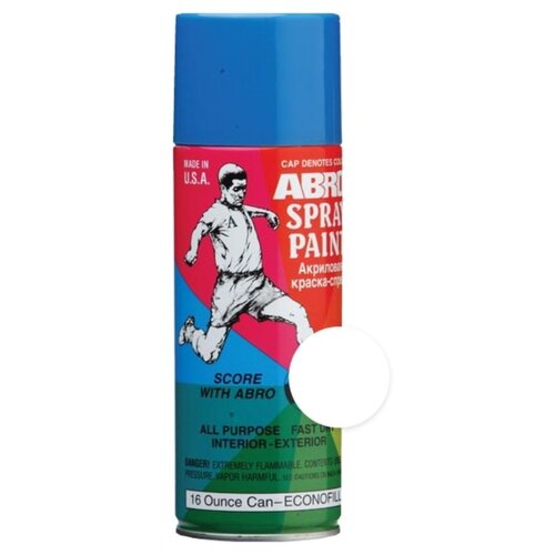 Краска ABRO Spray Paint, №16 белый глянец, глянцевая, 473 мл