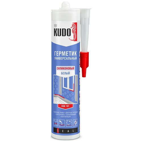 Герметик силиконовый Kudo нейтральный цвет белый 0.28 л
