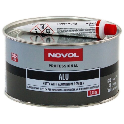 Шпатлевка NOVOL "ALU", с алюминием, 1.8 кг