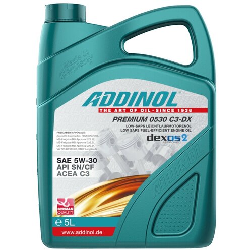 Моторное масло Addinol Premium 0530 C3-DX 5W-30, 5 л