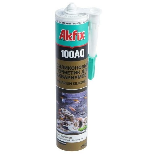 Герметик Akfix 100AQ, аквариумный, силиконовый, черный, 280 мл