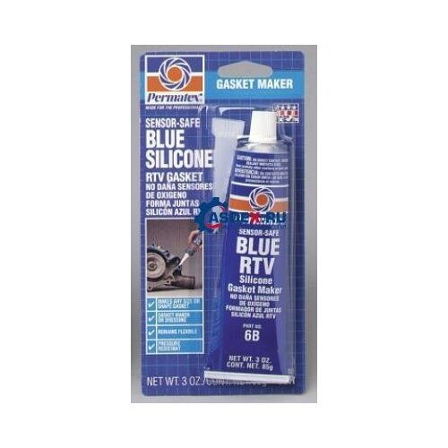 PERMATEX 80022 Герметик силиконовый безопасный для датчиков синий Sensor-Safe Blue RTV Silicone Gasket в блистере, 85 гр 1шт