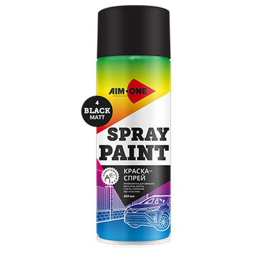 Краска Aim-One Spray paint матовая, белый матовый, 450 мл