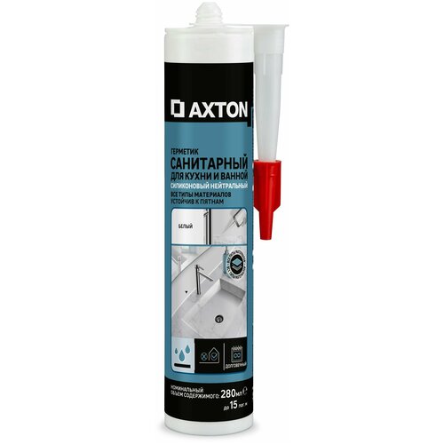 Герметик санитарный силиконовый AXTON 280 мл белый нейтральный