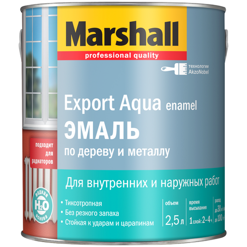 Краска акриловая Marshall Export Aqua Enamel полуматовая темно-коричневый 0.5 л