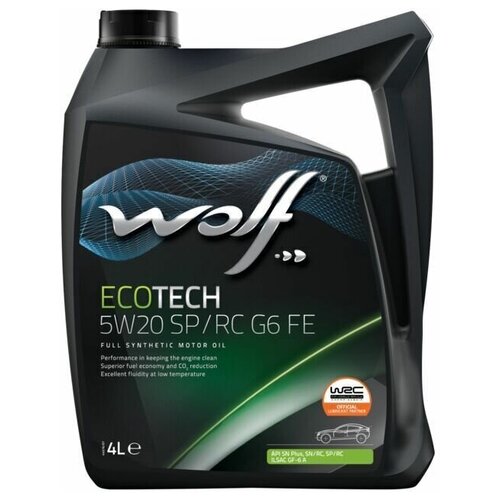 WOLF OIL 1047277 Масло моторное ECOTECH 5W20 SP/RC G6 FE 4L 1шт
