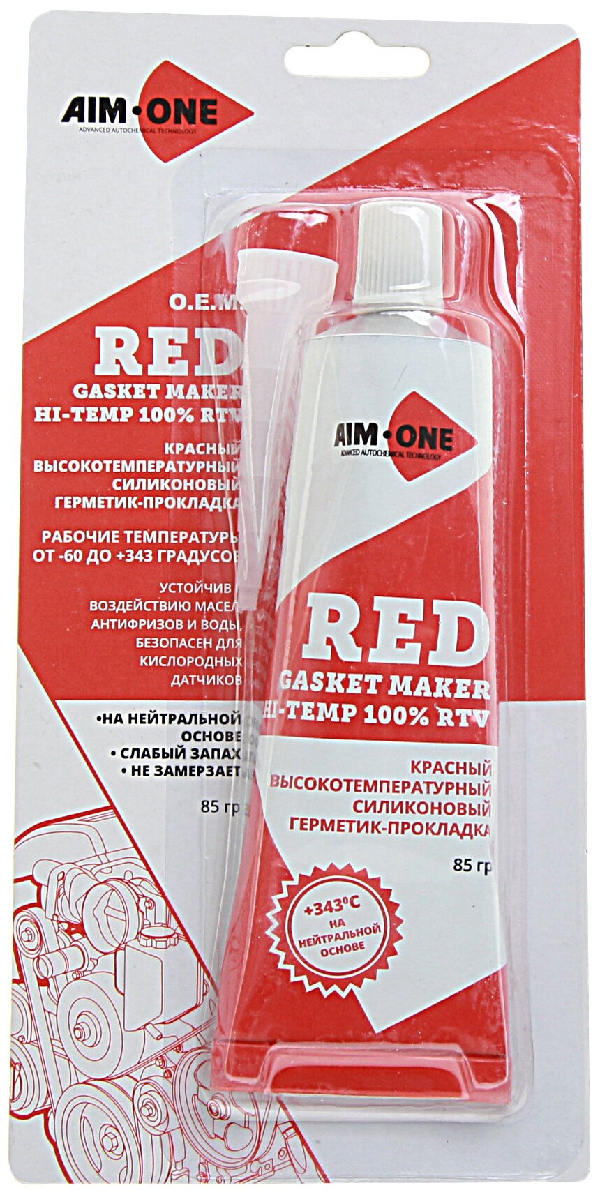 Герметик Aim-One прокладок силиконовый красный 85г
