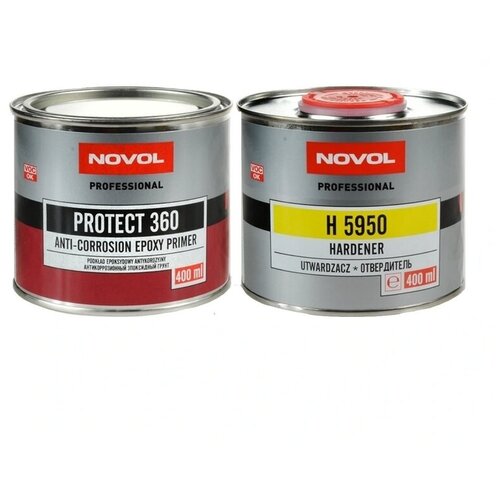 Грунт эпоксидный Novol "PROTECT 360", антикоррозийный, банка 0,4л. с отвердителем 0,4л., серый