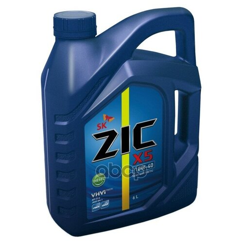 Моторное масло для дизельных двигателей легковых автомобилей, полусинтетическое ZIC X5 10W-40 Diezel 6л *3,172660