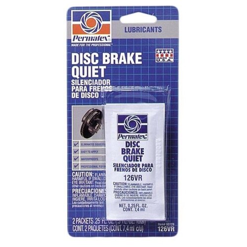 Смазка Смазка для предотвращения шума дисковых тормозов Permatex Disc Brake Quiet 2пак по 7,4мл(14,8мл) PERMATEX 80729 | цена за 1 шт | минимальный заказ 1