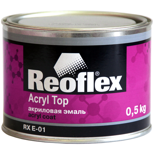 REOFLEX автоэмаль Acryl Top RX E-01 черная матовая, 500 мл