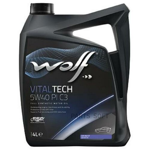 Производитель Wolf Масло моторное WOLF VITALTECH 5W40 PI C3 4L синтетика WOLF 8302916