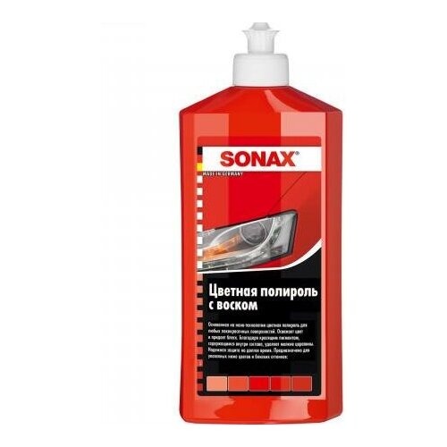 Цветной полироль с воском "Sonax. NanoPro", цвет: красный, 0,5 литра