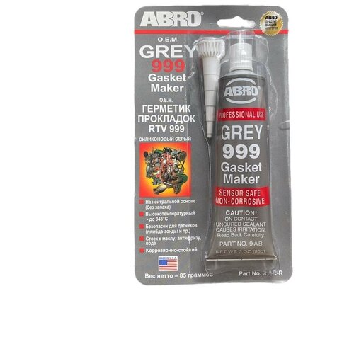 Герметик-прокладка ABRO "Grey 999", нейтральный, RTV силиконовый, туба, 85 г, США
