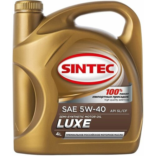 Моторное масло SINTEC Luxe SAE, 10W-40, 4л, полусинтетическое [801943]