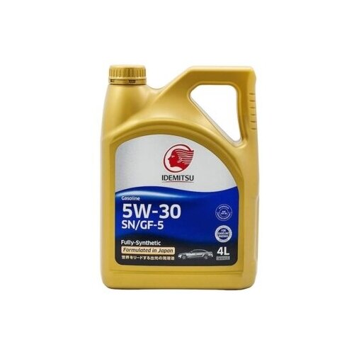 Синтетическое моторное масло Idemitsu Gasoline SN 5W-30 Fully-Synthetic, 4л, артикул 30011328-746