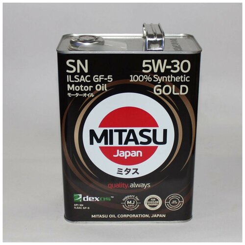Синтетическое мотороное масло MITASU 5W30 4L GOLD SN/ILSAC