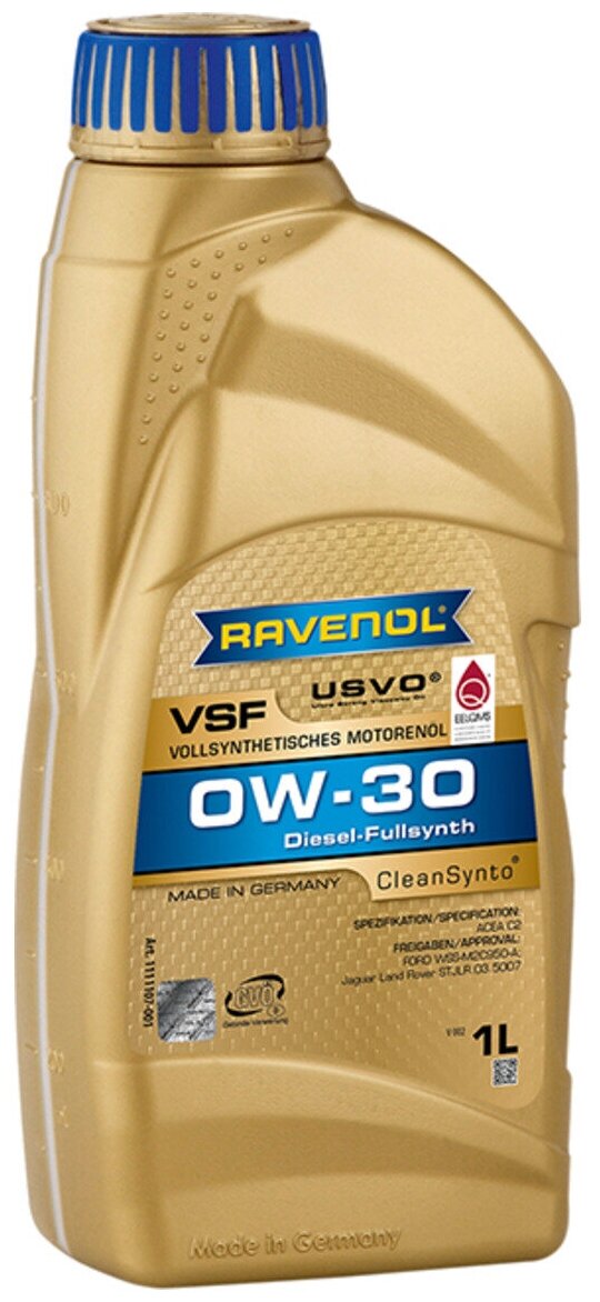 Моторное масло RAVENOL VSF SAE 0W-30 (4л)