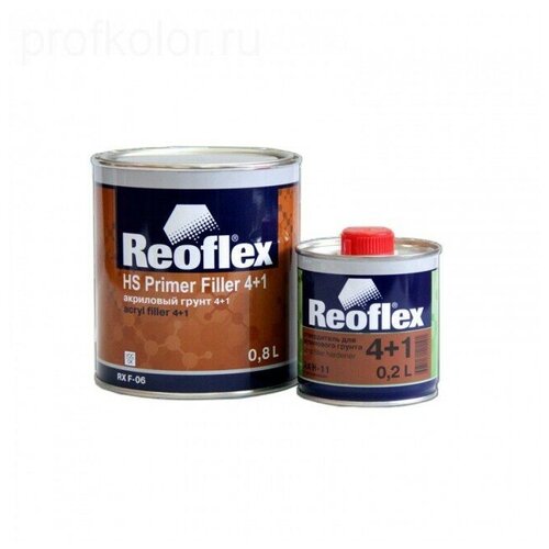 Грунт Reoflex 4+1 HS Primer Filler 4+1 RX F-06 (черный, 0.8л) + отвердитель (0.2л)
