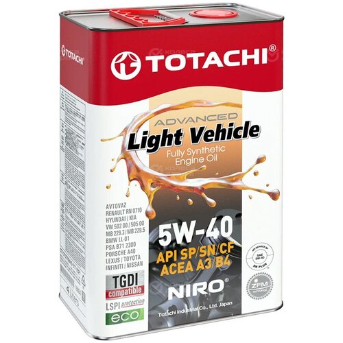 Моторное масло для автомобиля TOTACHI NIRO LV Semi-Synthetic SN/CF 5W-30 3,40кг/4л