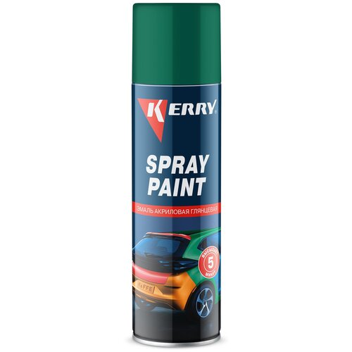 KERRY аэрозольная Эмаль Spray Paint 1 шт., темно-зеленый, глянцевый, 405 мл