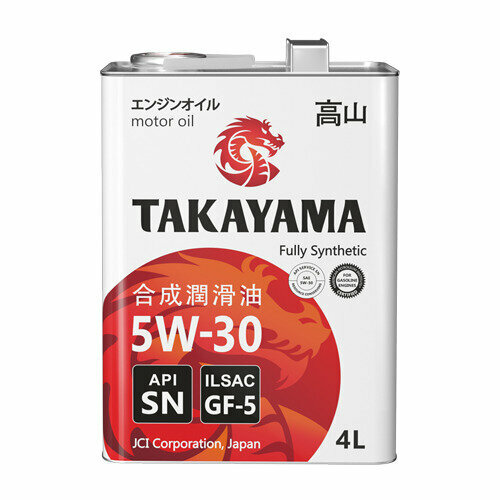 Масло моторное (синтетическое) TAKAYAMA SAE 5W-30 / ILSAC GF-5 / API SN / 4л