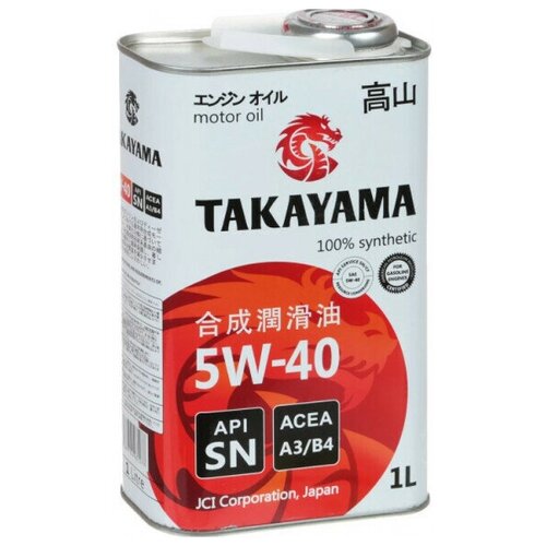 Масло моторное (синтетика) TAKAYAMA SAE 5W-40 / API SN/CF / ACEA A3/B4 / 1л