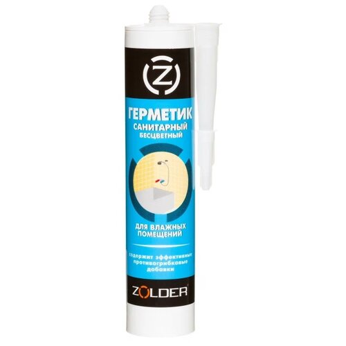 Герметик силиконовый ZOLDER (санитарный), бесцветный, 280мл