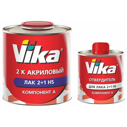 Лак Vika "2+1 HS", бесцветный, 2К акриловый, банка 0,85кг. с отвердителем 0,43кг.