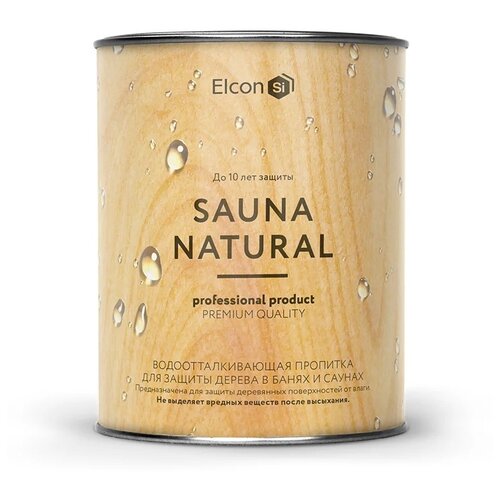 Пропитка для бани и сауны Elcon Sauna Natural молочный цвет, 0,9 л