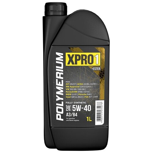 Моторное масло синтетическое POLYMERIUM XPRO1 SAE 5W-40 A3/B4/ 4 литра /всесезонное
