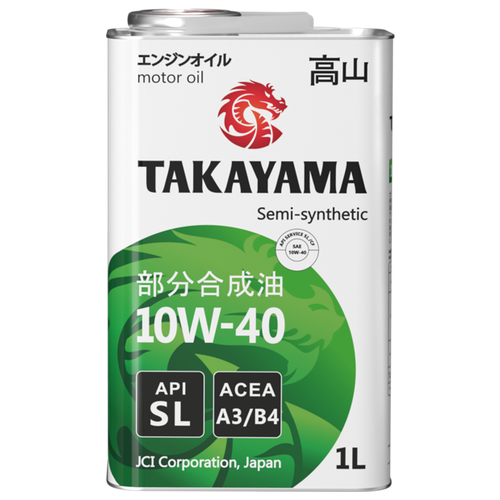 Масло Takayama 10/40 API SL, ACEA A3/B4 п/синтетическое 1 л Арт.605046