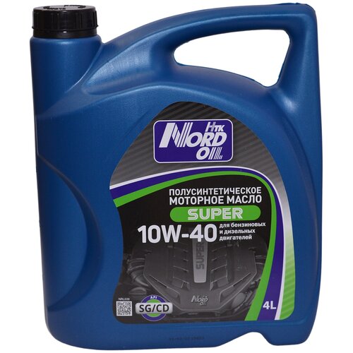 NORD OIL Моторное масло полусинтетическое автомобильное Super 10W 40 SG/CD 4л