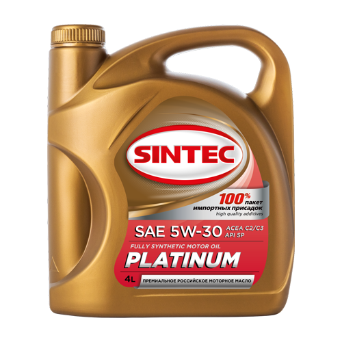 Синтетическое моторное масло SINTEC PLATINUM SAE 5W-30 API SP, ACEA C2/C3, 4 л