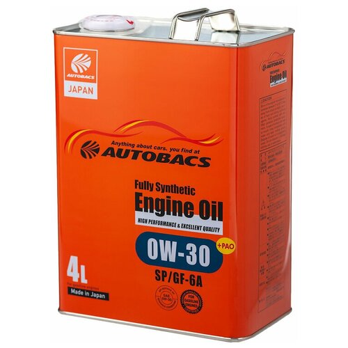 Моторное масло Autobacs ENGINE OIL FS 0W-30 SP/GF-6A Синтетическое 4 л