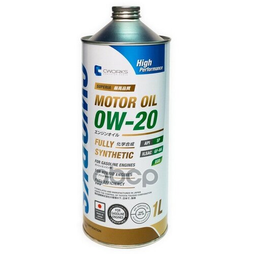 CWORKS Масло Моторное 0W20 Cworks 1Л Синтетика Superia Motor Oil Sp/Gf-6A