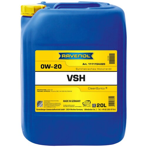 RAVENOL 1111154-020-01-999 Моторное масло VSH SAE 0W-20 (20л)