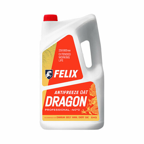 Антифриз FELIX DRAGON G12+ красный 5 кг 430206405