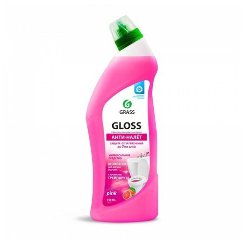 Чистящее средство Grass Gloss Pink,"Анти-налет", гель, для ванной комнаты, туалета, 750 мл./В упаковке шт: 1
