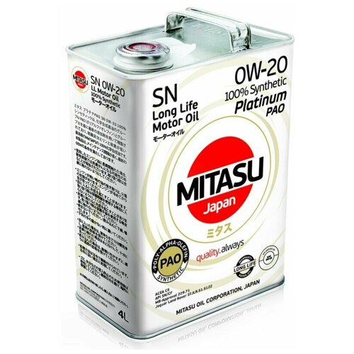 Mitasu Mitasu Pao Platinum Plus 0w-20 Sn/Cf 4л Синт Арт.Mj-110/4 Шт