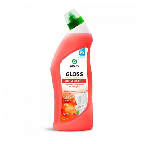 Чистящее средство Grass Gloss Coral, Анти-налет" гель, для ванной комнаты, туалета 750 мл./В упаковке шт: 1