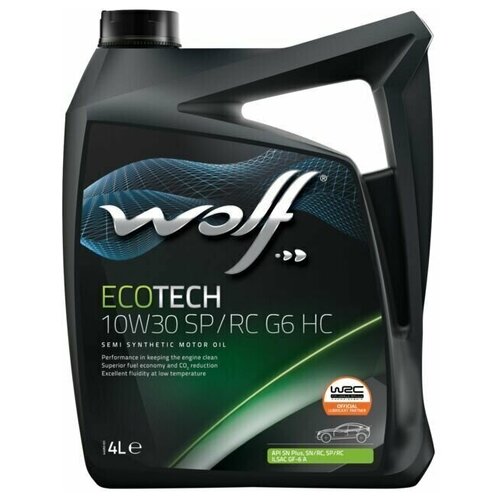 Моторное масло, Wolf ECOTECH 10W30 SP/RC G6 HC, 4 л