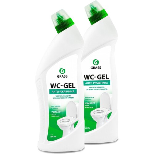 Автомобильный товар Средство для чистки сантехники WC- Gel 750мл GRASS, комплект 2 штуки.
