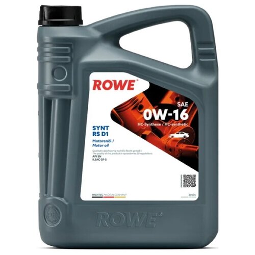 Моторное масло ROWE Hightec Synt RS D1 0W16, 5л