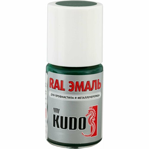 Эмаль для металлочерепицы Kudo с кисточкой цвет зелёныйМох 15 мл