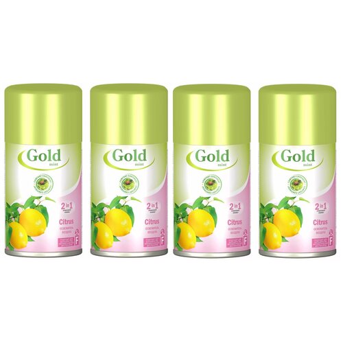 Освежитель воздуха Лимон Gold Mint Citrus 230 мл . 4 штуки