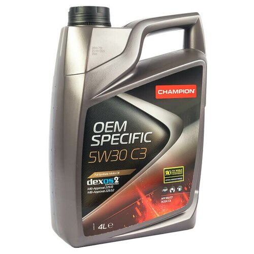 Синтетическое моторное масло Champion OEM SPECIFIC 5W30 C3, 4 л, DEXOS2