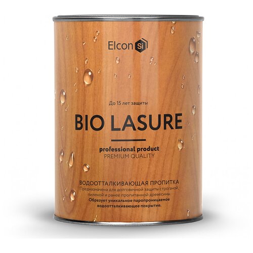Водоотталкивающая пропитка для защиты древесины Elcon Bio Lasure каштан, 0,9 л