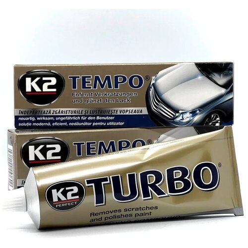 Паста полироль для автомобиля К2 Turbo Tempo 120гр, паста для полировки